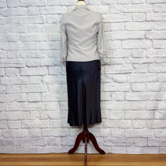 Rails Berlin Slate Gray Satin Pull-On Midi Skirt - Picture 6 of 9